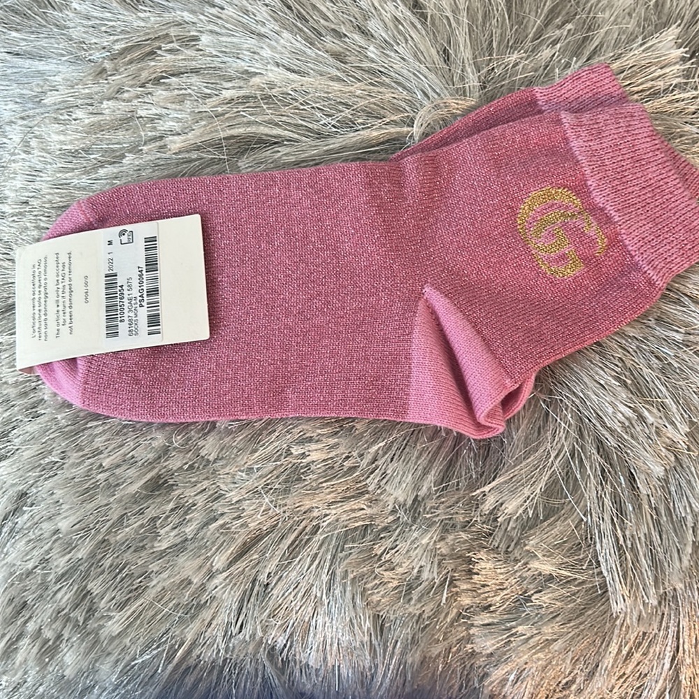 Gucci Pink Lame Socks